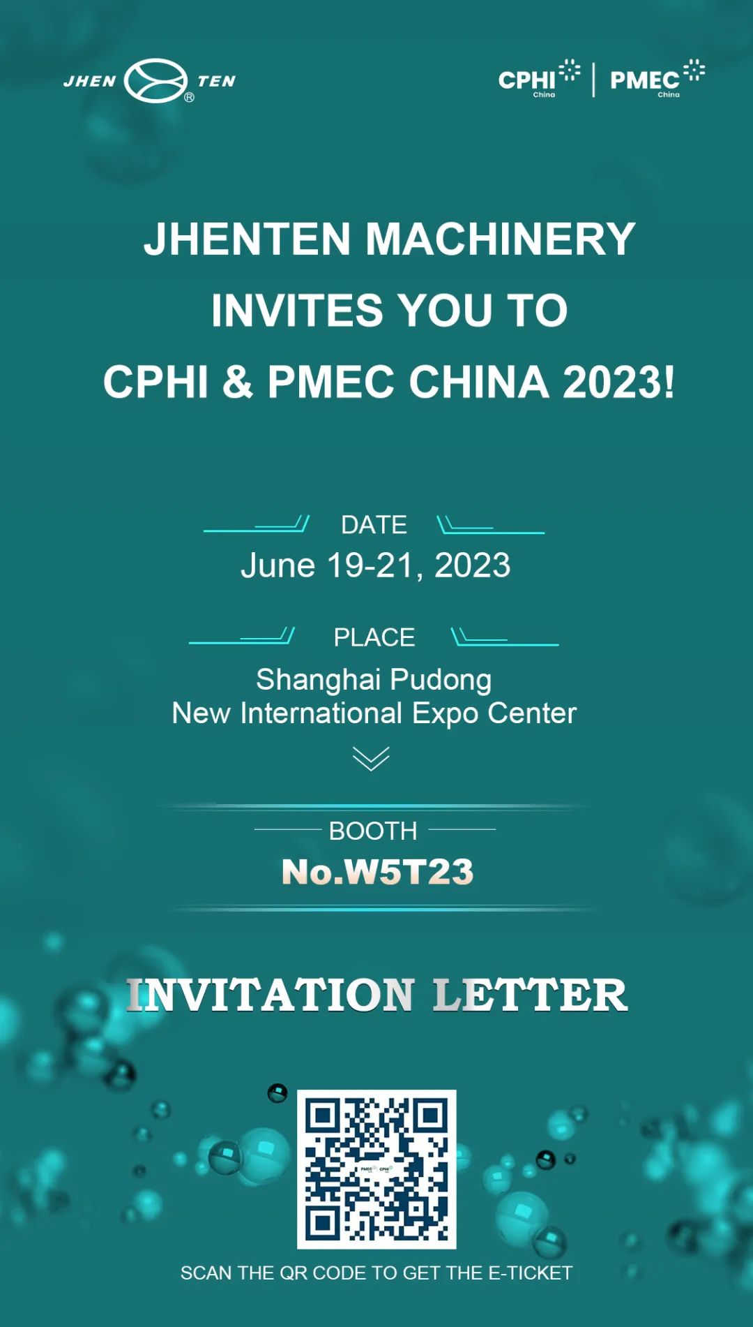Jhenten Machinery  invites you to CPHI & PMEC China 2023,！(圖1)